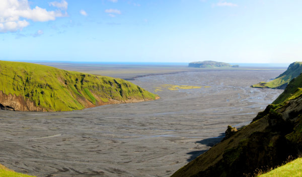 Ausblick auf Islands Südküste bei Vík