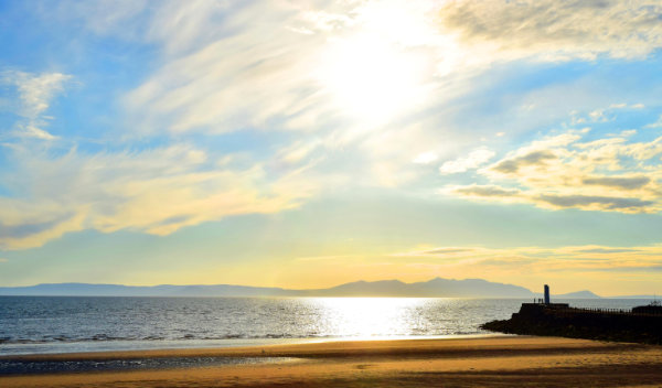 Sonnenuntergang am Strand von Ayr