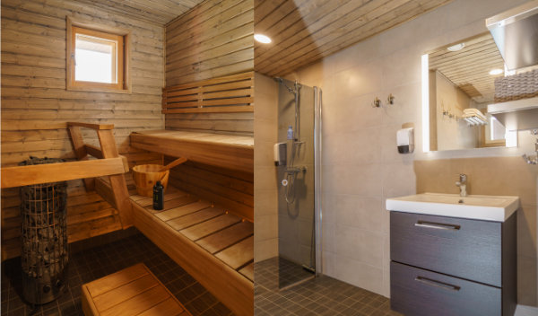 Haus mit Sauna - Bad Beispiel